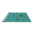 thumbnail image 2 of Ahgly Company Machine Washable Indoor Round Oriental Turquoise Blue Industrial Area Rugs, 4' Round, 2 of 4