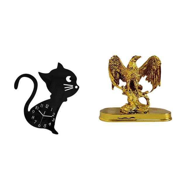 Reloj de pared,Reloj de pared con diseño de gato para guardería,sala de juegos y interior,Escultura,Estatua de resina,figura decorativa para el hogar.,Esculturas de animales coleccionables