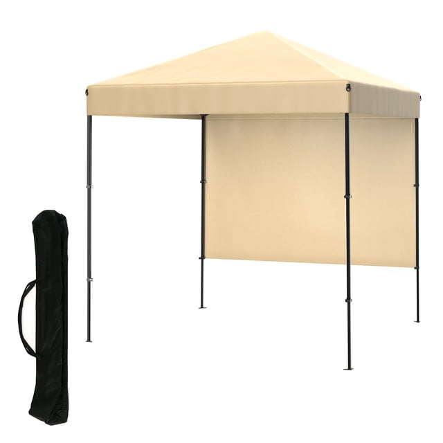 Gazebo Plegable 1.8x1.8m – Impermeable UV – Panel Lateral Incluido – Altura Ajustable – Fácil Montaje – Patio, Playa o Mercado – Caqui