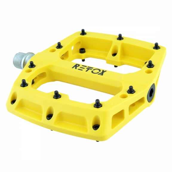 Origin8 Retox Platform Pedals 9/16" Concave Composite Body Removable Pins Yellow
