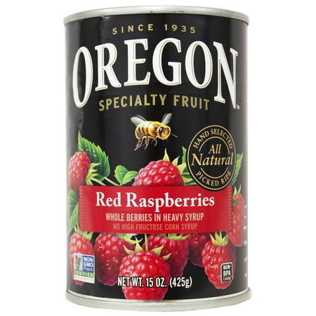 Oregon Specialty Fruit All-Natural Red Raspberries in Heavy Syrup, 15
