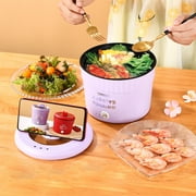 Mini Rice Cooker & Hot Pot | Portable 1.2L Nonstick Ramen Cooker, Fast , Electric Steamer for Stir-Fry, Soup, Porridge | Red/Purple | Easy Clean, Travel-Friendly