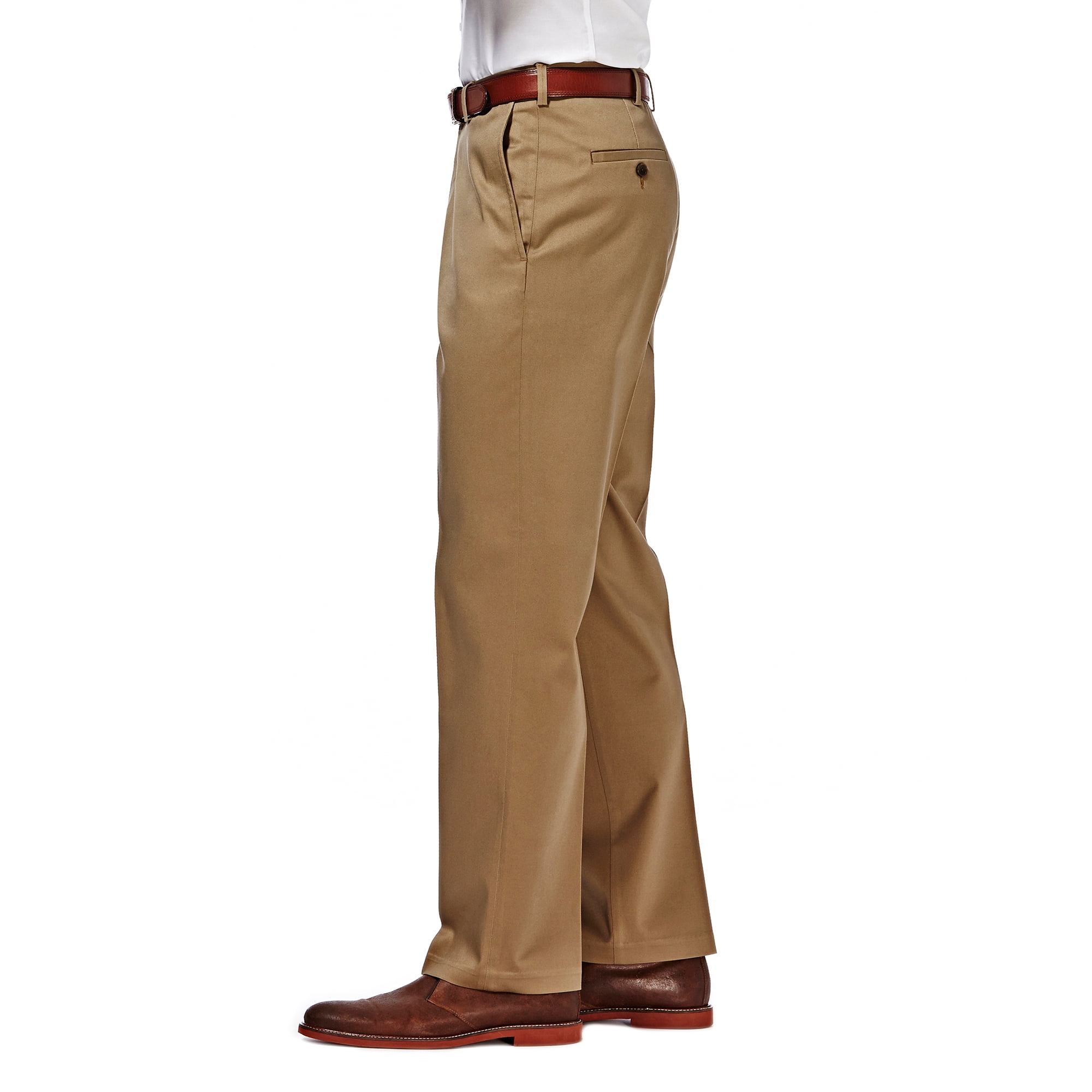 haggar classic fit no iron khaki