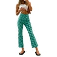 thumbnail image 1 of Sedceaty Women Casual Skinny Pants, Classic High Waist Plaid Printed Slim Fit Flare Pants, 1 of 4