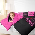 thumbnail image 4 of Homewish Queen And King Queen Comforter Set,Princess Crown Bedding Sets,Pink Black Bedding Comforter Set For Girl Kids,Ultra Soft Home Decor Reversible,3 Pieces, 4 of 8
