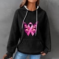 thumbnail image 1 of Meichang Womens Hoodies Pink Ribbon Breast Cancer Awareness Sweatshirts Waffle Drawstring Long Sleeve Lounge Pullover Tops with Pocket, 1 of 3