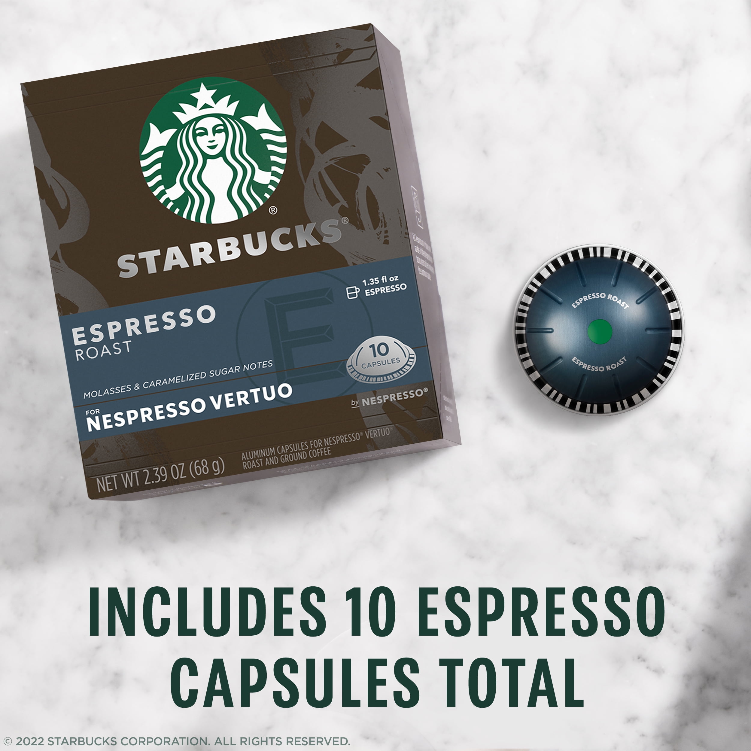 Starbucks Espresso Dark for Nespresso Vertuo Capsules, 10 Count Box - Walmart.com