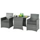 Patiojoy 3PCS Patio Rattan Furniture Set Outdoor Wicker Table & Chair Set w/Cushions Gray - image 1 of 6