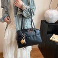 thumbnail image 5 of HUISZJ Retro Tote Bag, Large Capacity PU Dumpling Bag, Top-Handle Slouchy Hobo Purse for Travel Commute Work (Black), 5 of 7