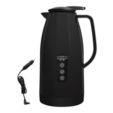 

TISHITA Water Boiler Electric Car Kettle 12V 24V Portable Traveling Cooking Noodles Truck Kettle Multifunctional Car Coffee Warmer Black 1.2L