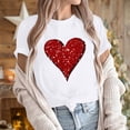 thumbnail image 6 of Otvok Womens Casual Round Neck Short-Sleeved Valentines Printed T-Shirt Tops, 6 of 6