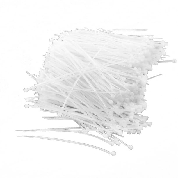 1000 Pcs en Plastique Blanc Câble Zip Attacher Enveloppe 75mm x 2mm