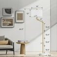 thumbnail image 3 of Maxax 64" Modern Adjustable Swing Arm Floor Lamp, Gold Dimmable Marble Standing Lamp with White Fabric Shade for Living Room, Reading, Bedroom, 3 of 6