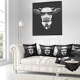 thumbnail image 3 of Designart Funny Cow in Suit with Glasses - Animal Throw Pillow - 16x16, 3 of 5
