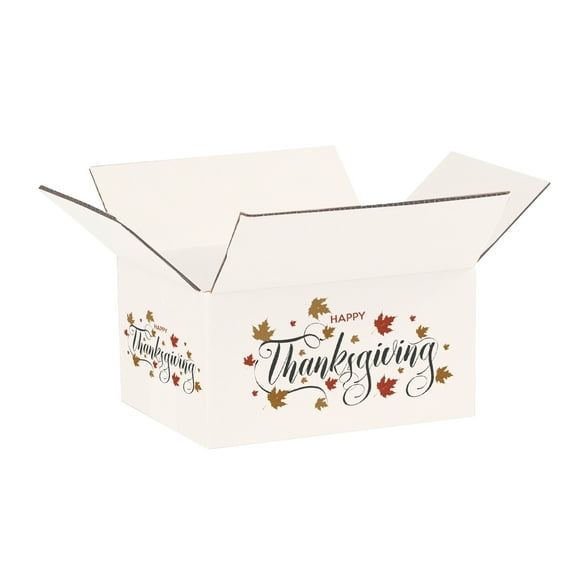 Ucanpack Thanksgiving Packing Boxes 12x10x8 inch - 50 Pack Maple & Oak Printed Square Thanksgiving Boxes - Holiday Shipping Box Made in USA Thanksgiving Shipping Boxes Large