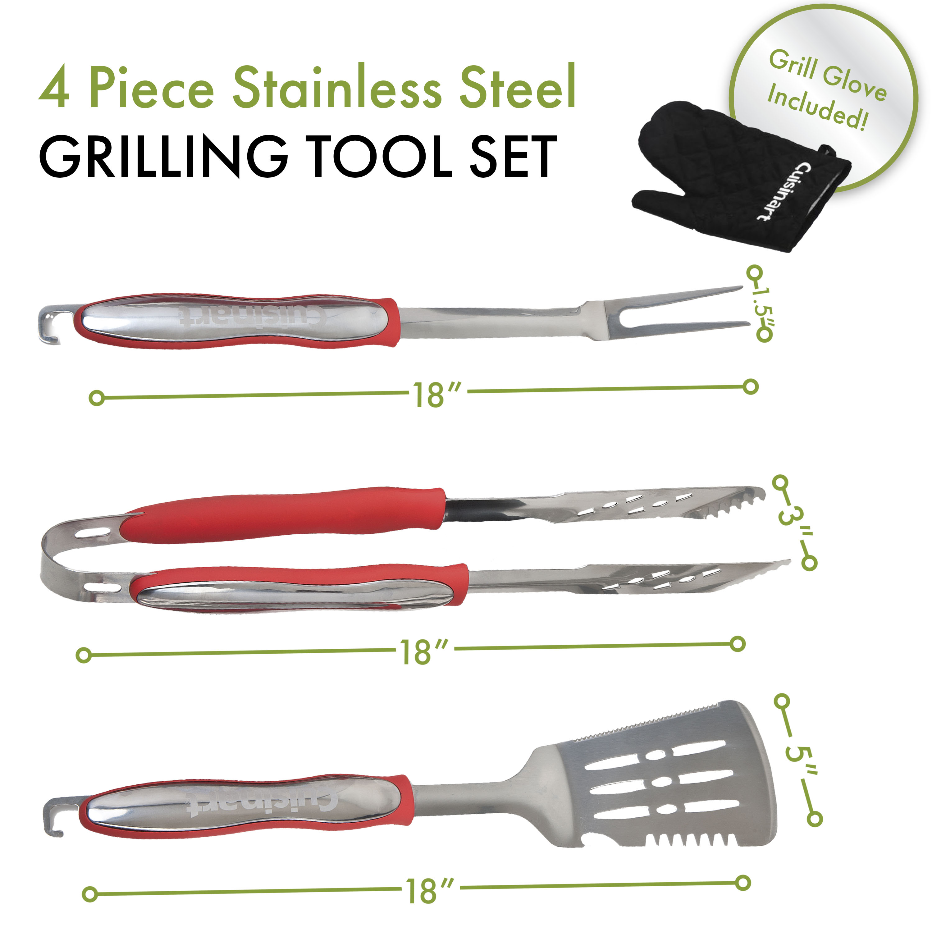 Cuisinart 4-Piece Grill Tool Set With Grill Glove - CGS-134 - image 2 of 3