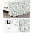 thumbnail image 3 of Sage Green Leaf Wrap Around Bed Skirts for King Bed 18" Drop,Bed Skirt with Adjustable Elastic Belt Dust Ruffle Bed Valance for Bedroom Hotel Country Eucalyptus Nature Plant Branch Bed Frame Cover, 3 of 7