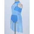 thumbnail image 4 of iiniim Kids Girls Halter Cutouts Modern Lyrical Dance Leotard Tulle Dress Ballet Latin Jazz Ice Skating Light Blue 16, 4 of 7