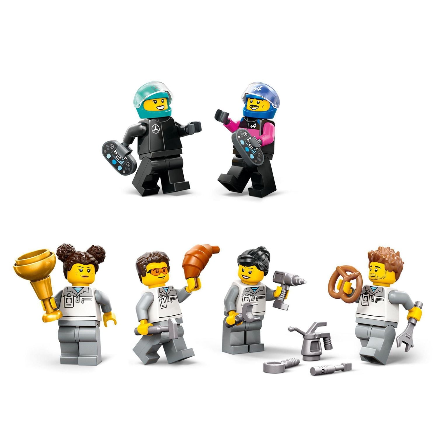 LEGO City F1 Garage & Mercedes-AMG & Alpine Cars Toy - Model Race Car Building Toy and Portable Playset for Kids, Boys and Girls, Ages 7+ - F1 Collectible for Fans - Gift Idea for Birthdays - 60444, Includes 678 Pieces, Ages 7+