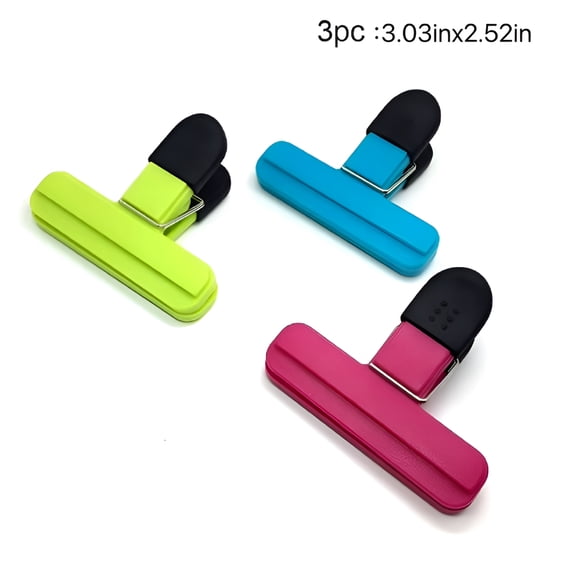 ACDANC 3PCS Chip Bag Clips Food Clips Plastic Heavy Duty Air Tight Seal Grip for Food Bags