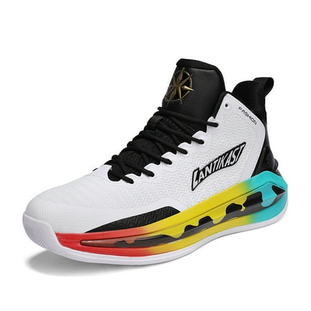 

Men‘s High Top Basketball Shoes Breathable Rebound MD & Rubber Outsole Non-slip Sneakers For Basketball Training