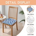 thumbnail image 2 of White and Blue Of Animal Print Seat Covers for Dining Room Chairs Set Of 4,Stretch Printed Washable Chair Seat Cover with Elastic Ties and Button,Removable Waterproof Couch Cushion Covers, 2 of 6