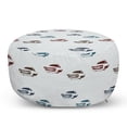 thumbnail image 1 of Cars Pouf Cover with Zipper, Different Colored Muscle Cars with Retro Display Antique American Engineering, Soft Decorative Fabric Unstuffed Case, 30" W X 17.3" L, Blue Brown Burgundy, by Ambesonne, 1 of 5