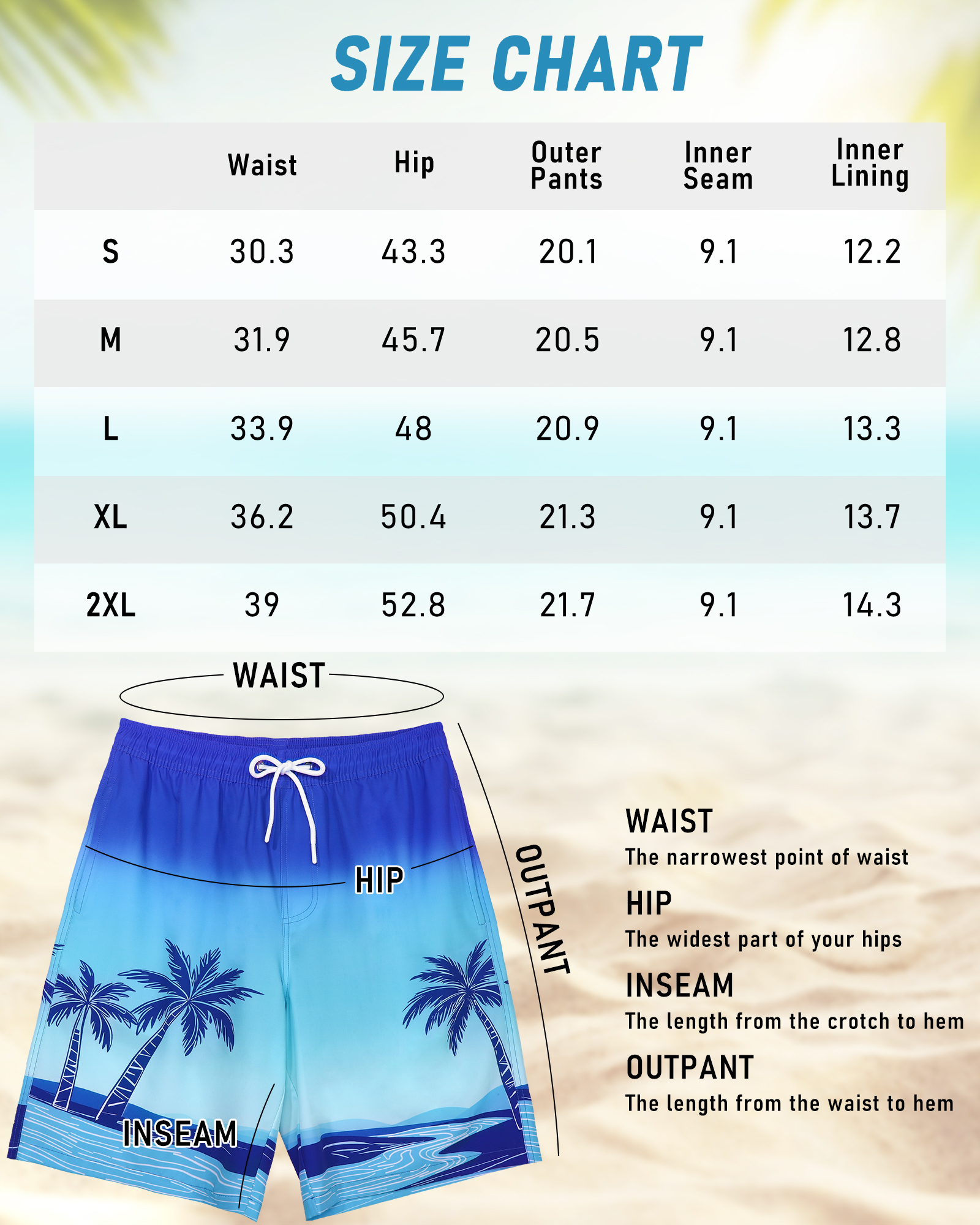 Justay Story Men's Swim Trunks with Zipper Pockets, 9" Inseam photo 2