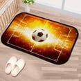 thumbnail image 5 of Floor Door Mats Bath Rugs Burning Soccer Ball , Entry Rug Non-Slip Washable Indoor Door Mat, Small Oriental Accent Throw Rug for Bedroom Kitchen Entryway Bathroom 31x20in Carpet Runner, 5 of 7