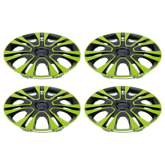 Unique Bargains 4 Pcs R15/15" Car Wheel Rim Hub Cover Wheel Hub Caps Green Plastic for Car Pickup Truck SUV Wheel Skins Decorative Wheel Rim Cover Replacement