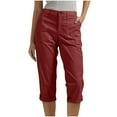 thumbnail image 6 of vigerkar Women's Casual Work Capris Pants High Waisted Business Dressy Pants Tapered Leg Trousers with Pockets , L, 6 of 8
