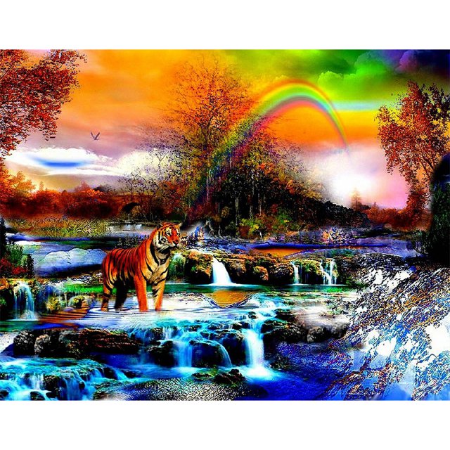 Pintura de diamante (DE5664) Mosaico cuadrado Craft DIY Fantasy Tiger Poster Set 20X30cm Hugtrwg Para estrenar