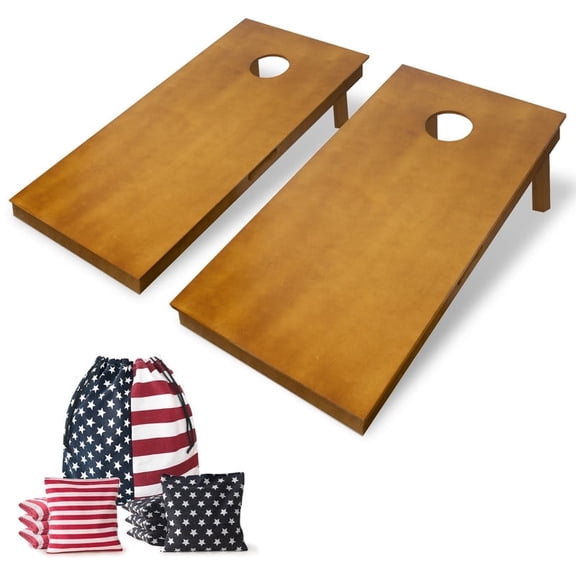 Professional Cornhole Board Set 4x2 Regulation Size Cornhole Set with No Bounce & 8 Bean Bags Corn Hole Boards Bean Toss Game for Adults Family Outdoor Lawn Outside Backyard Games