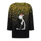thumbnail image 4 of Puntoco Camiseta informal con cuello en V y botones con estampado navideño de moda para mujer, blusa holgada de manga 3/4, 4 of 5
