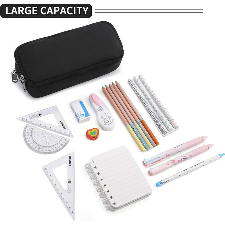 Joyx Big Capacity Pencil Case Large Storage Pouch Marker Pen Pencil Stationery Bag for Middle High School College Office Student Girl Women Adult Teen
