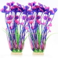 thumbnail image 1 of Decoraciones para peceras, plantas de plástico grandes, decoración de plantas artificiales para acuario, adorno seguro para todos los peces, 16 pulgadas (púrpura, 2 piezas), 1 of 5