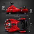 thumbnail image 3 of FUPOJH 12V Electric Drift Kart for Kids, 360° Spinning Ride on Car with Bluetooth Music,AUX,USB,4mph,No Remote Control Included,Red, 3 of 9