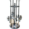 thumbnail image 1 of Rush Creek Creations Gray 16 Round Freshwater and Ice Fishing Rod Holder Storage Rack with Wood Post, No Tool Assembly, 1 of 7