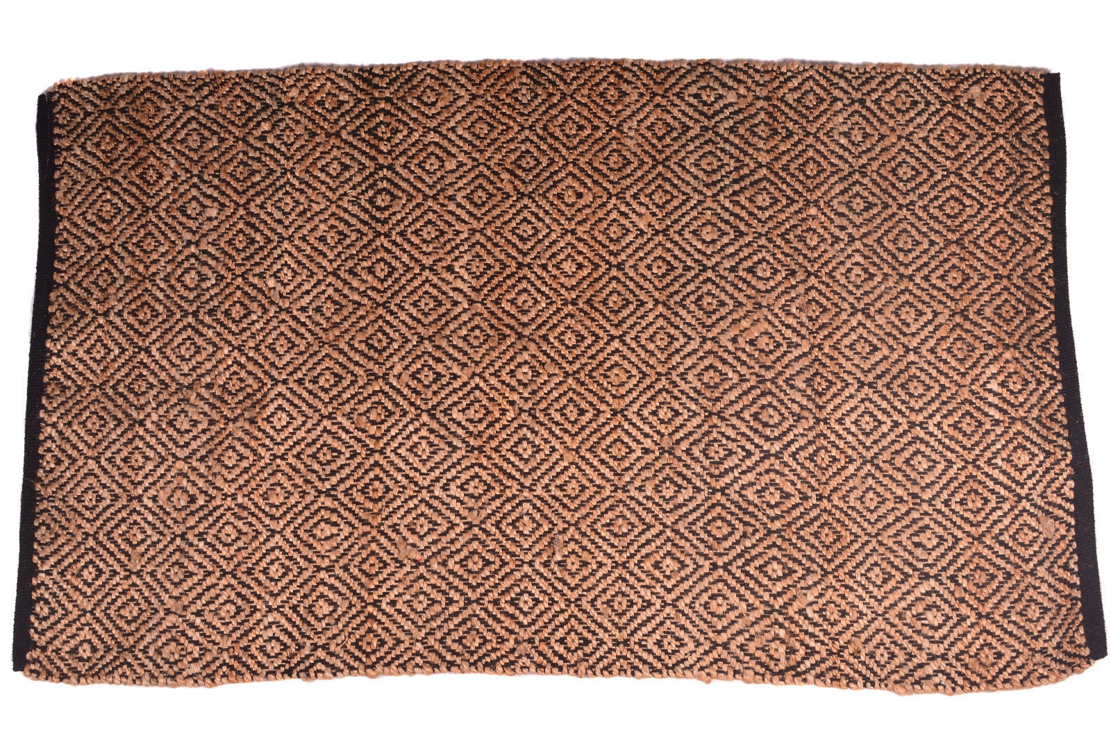 Jute 3x5 ft Black & Beige Area Rug Natural Fiber Handwoven Living Room Bedroom Office Home Décor