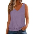 thumbnail image 2 of Goodeals Womens Sleeveless V Neck Tank Tops Yoga Sport Camisoles Summer Loose Solid Color Shirts Banded Bottom(Purple,XXL), 2 of 5