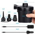 thumbnail image 2 of fafa-Electric Air Pump for Inflatables Air Mattress Pump with 3 Nozzles Portable Quick-Fill Air Pump 110V AC/12V DC Inflator/Deflator for Air Beds Swimming Ring Inflatable Pool Toys, 2 of 4