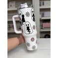 thumbnail image 4 of YARNIX Bookish Cute Ghosties Stainless Steel Quencher - Ghost Cat Tumbler, 40oz, White - Opaque lid, 4 of 8