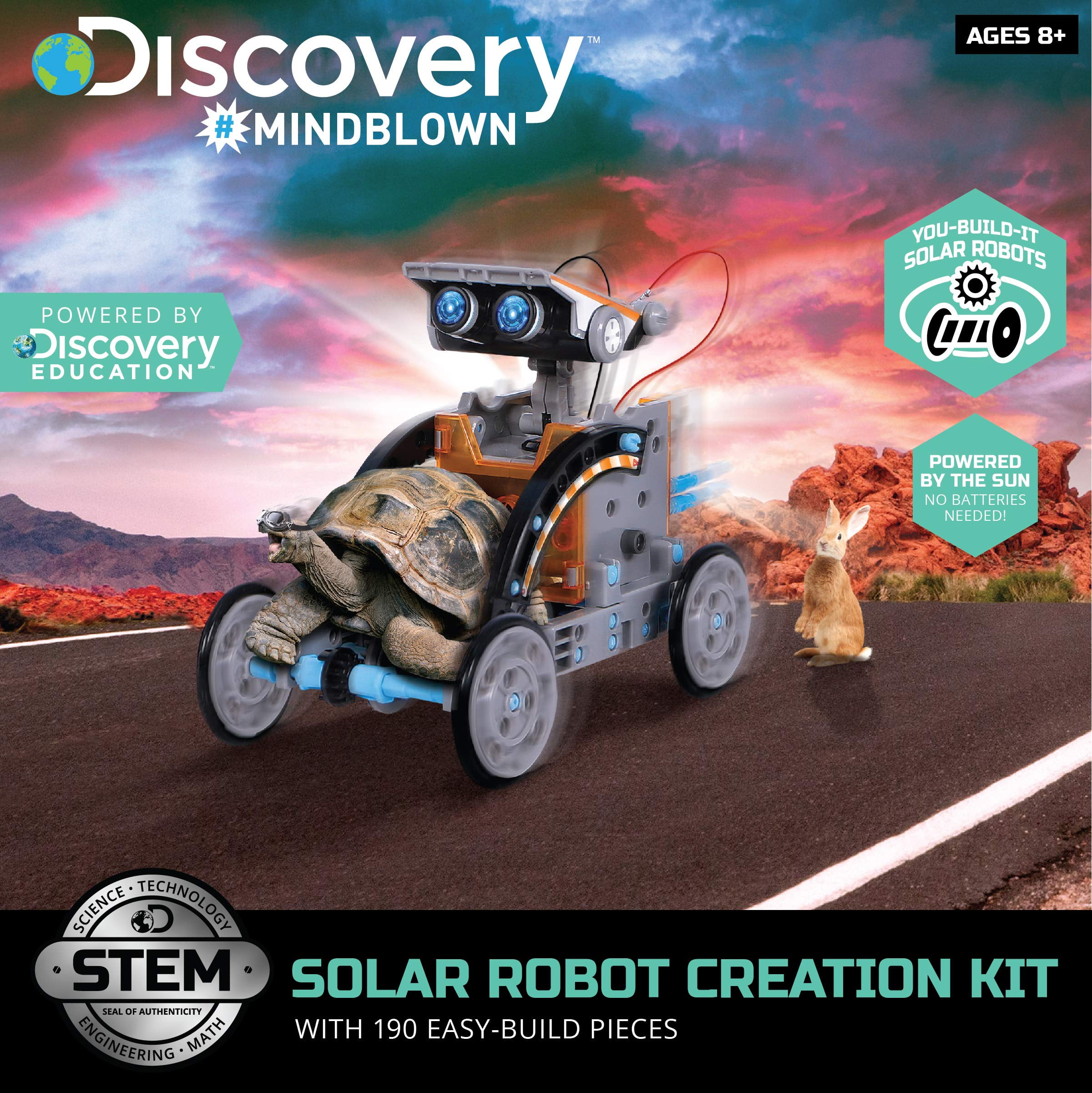 1006973 for sale online Discovery Kids Mindblown STEM 12-in-1 Solar Robot Creation 190-Piece Kit 