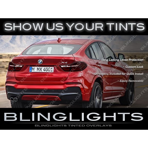 For BMW X4 Smoked Taillights Overlay Covers Murdered Out Taillamps Film Kit