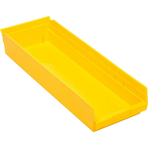 Global Industrial 334190YL Plastic Nesting Storage Shelf Bin - 8.375 x 23.625 x 4 in. - Yellow