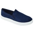 thumbnail image 1 of Soda Flat Women Shoes Slip On Loafers Casual Sneakers Memory Foam REIGN-G White Sole Navy Blue 6, 1 of 2