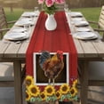 thumbnail image 5 of Chicken Sunflowers Table Runner 90 Inches, Country Farm Animal Red Wooden Grain Bed Runner Dresser Scarves Tabletop for Indoor Outdoor Parties/Ceremony/Banquet, 13" x 90", 5 of 8
