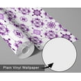 thumbnail image 6 of S4sassy Removable Vintage Style Waterproof Wall Wrap, Mosaic Tile Wallcover, Floral Tile Contact Paper for Backsplash, Kitchen, Self Adhesive Vinyl Wallpaper Roll- Purple - 25"x360", 6 of 9