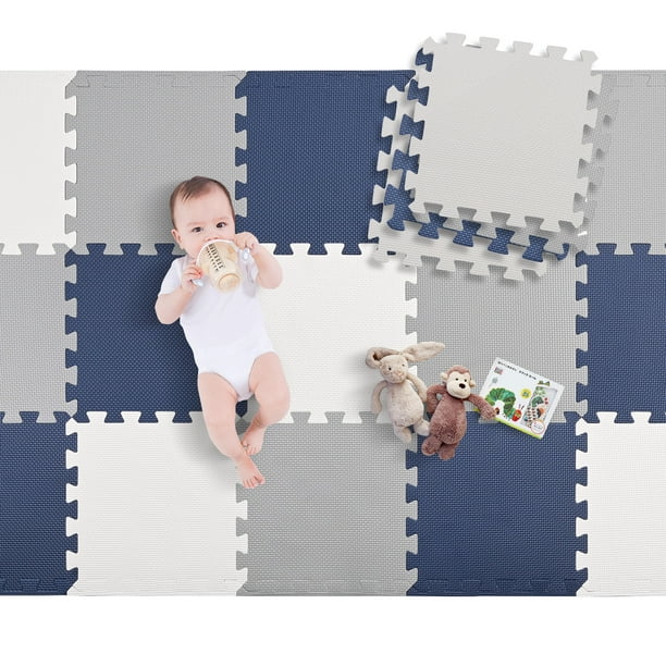 Tapis de jeu pliable pour bébé, tapis de jeu et de gymnastique pour bébé  Extra Large réversible de 77 x 68, tapis rampant en mousse Non toxique pour  bébé 