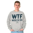 thumbnail image 4 of WTF Where's the Fish Fisherman Funny Men's Crewneck Sweatshirt Brisco Brands X, 4 of 5